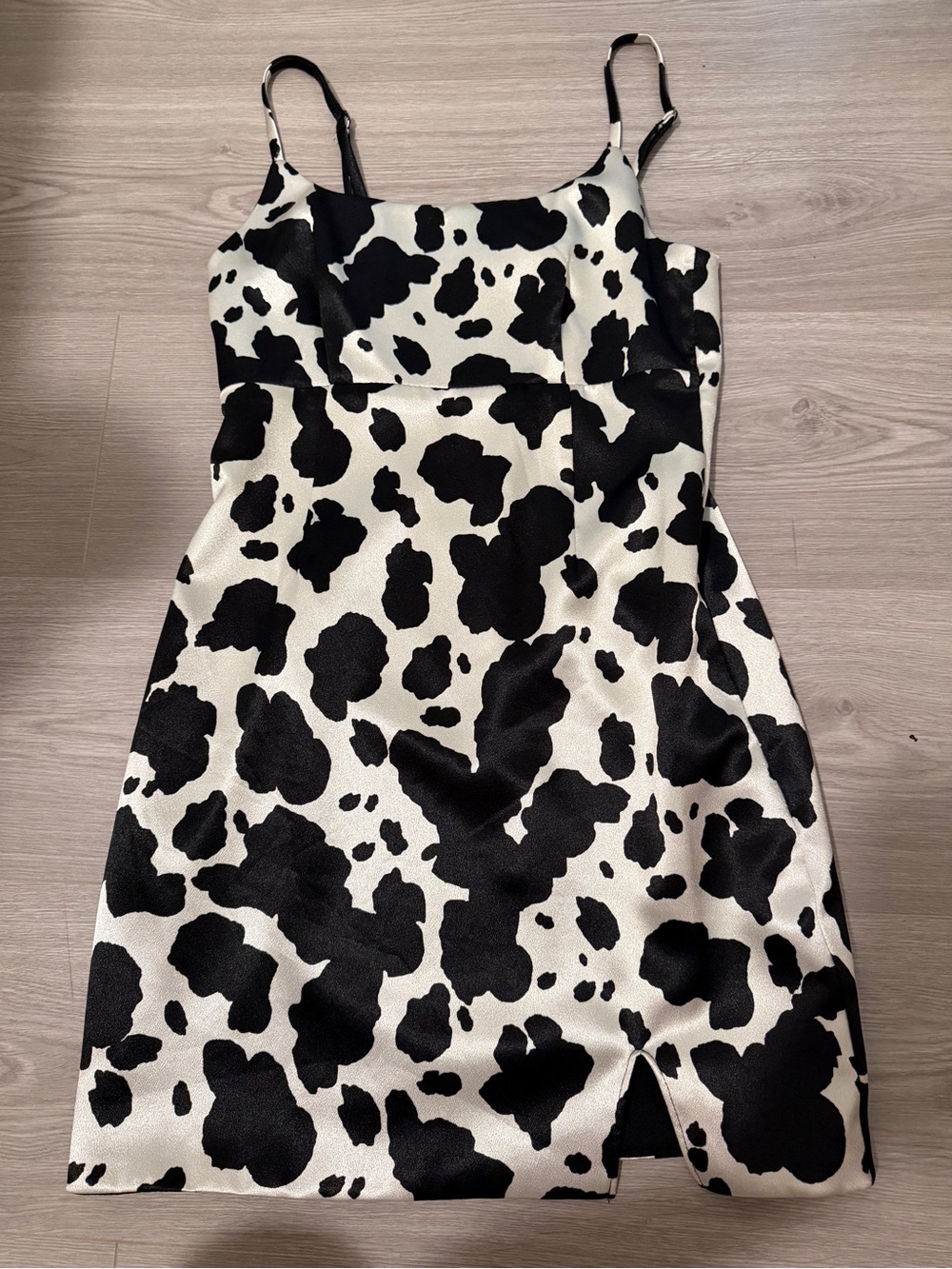 wild fable Black & White Cow Spot Mini Slip Dress